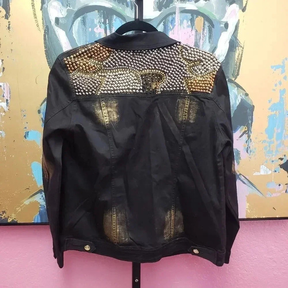 Luxe Moda Women's Studded Denim Jacket New w/Tag - Picture 2 of 9